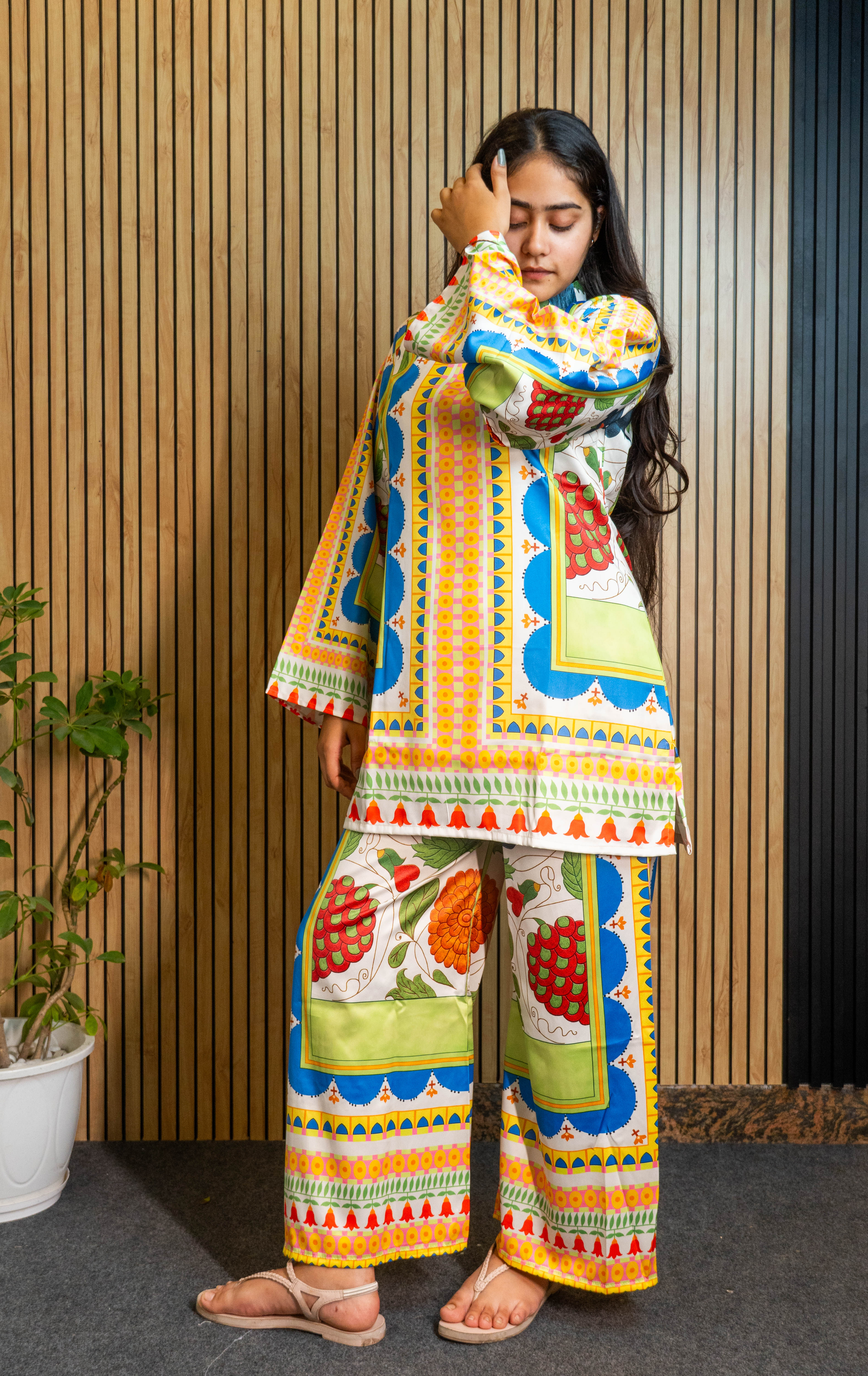 Rangrasa Premium Turkish Cotton Co-ord Set – Stylish Top & Flared Bottoms