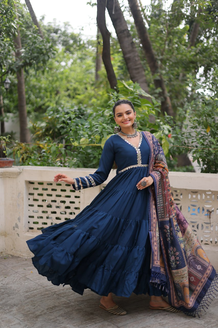 Designer Gown with Dupatta – Party & Wedding Collection