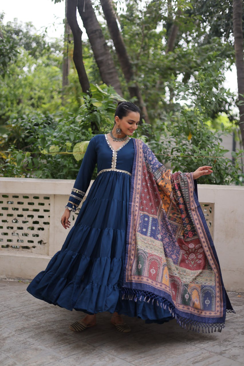 Designer Gown with Dupatta – Party & Wedding Collection
