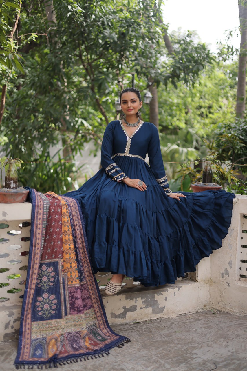 Designer Gown with Dupatta – Party & Wedding Collection