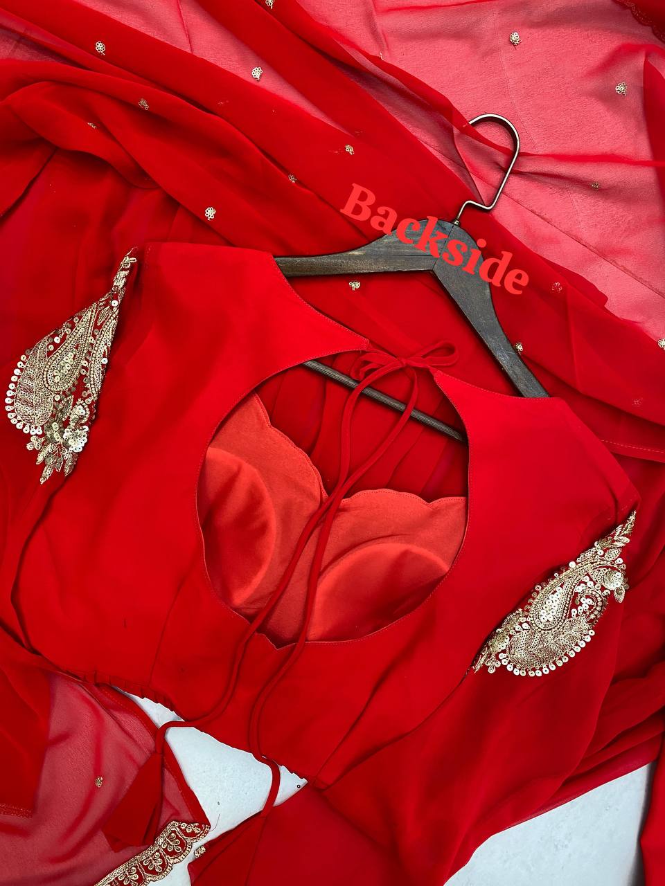 Exclusive One-Piece Cowl Dress Set with Shrug – Chinon Fabric with Sequence Embroidery