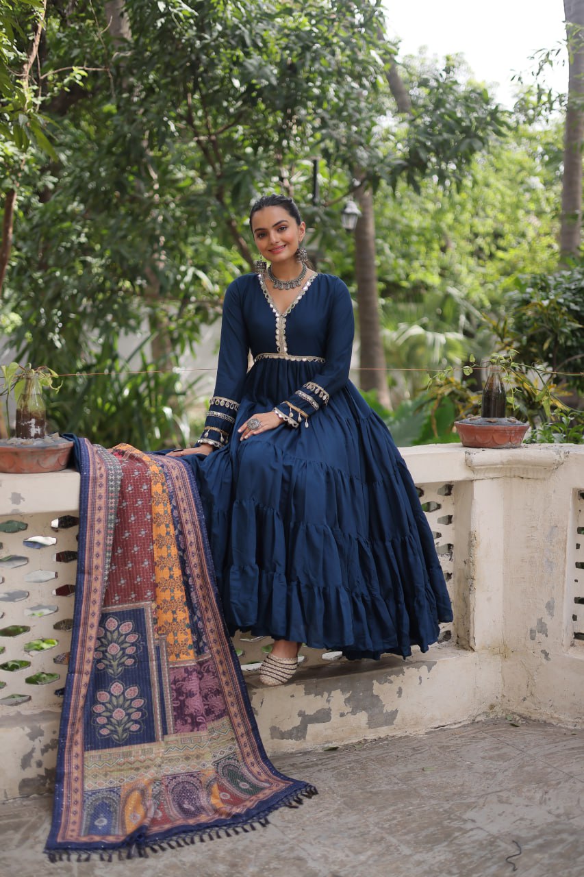 Designer Gown with Dupatta – Party & Wedding Collection