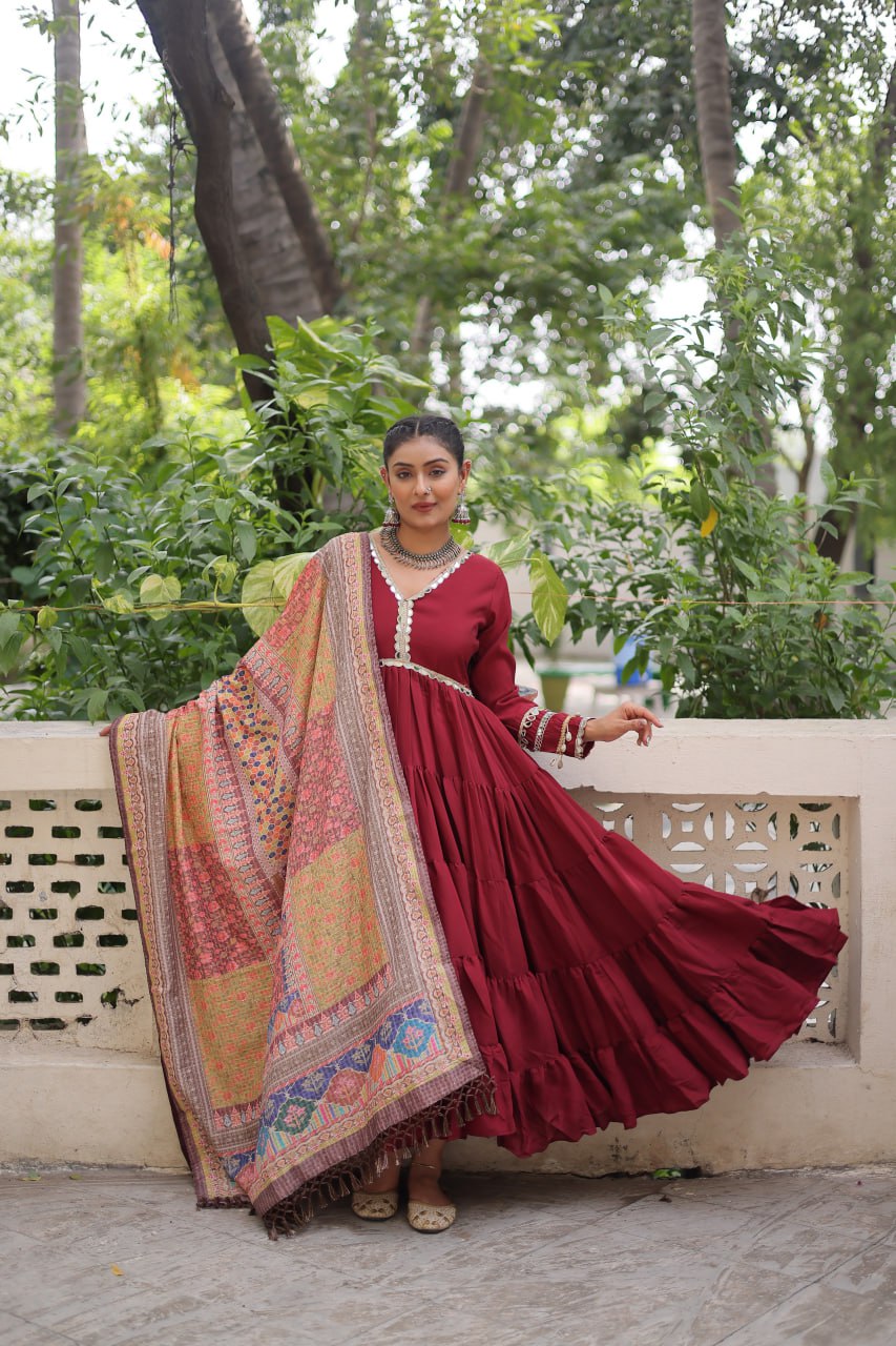 Designer Gown with Dupatta – Party & Wedding Collection
