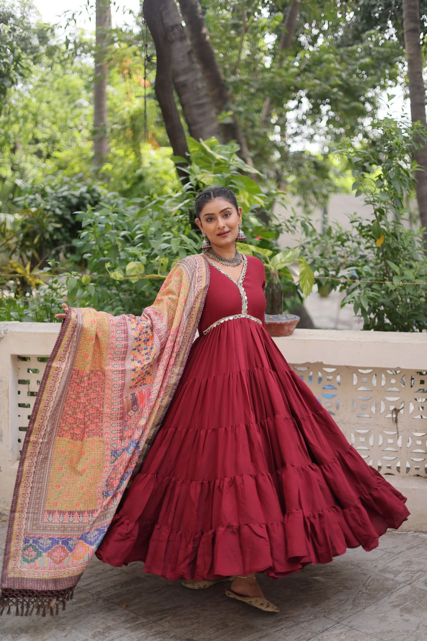 Designer Gown with Dupatta – Party & Wedding Collection