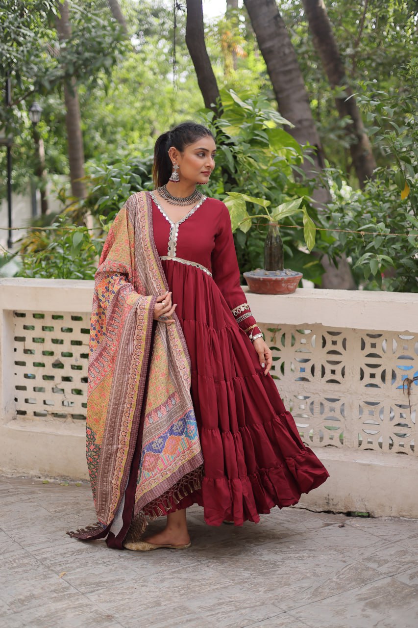 Designer Gown with Dupatta – Party & Wedding Collection