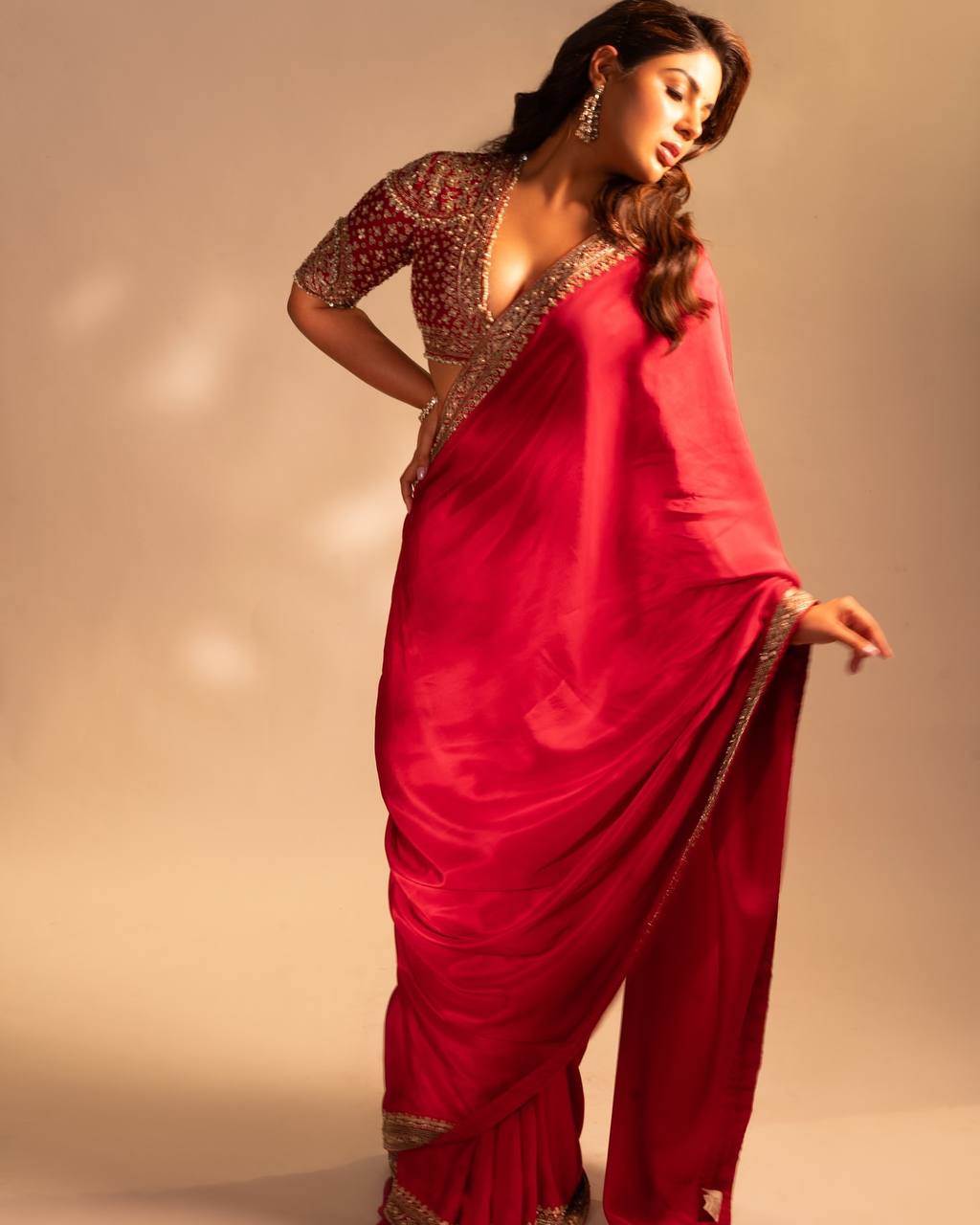 Soft Rangoli Silk Saree with Sequence Embroidery & Lace Border