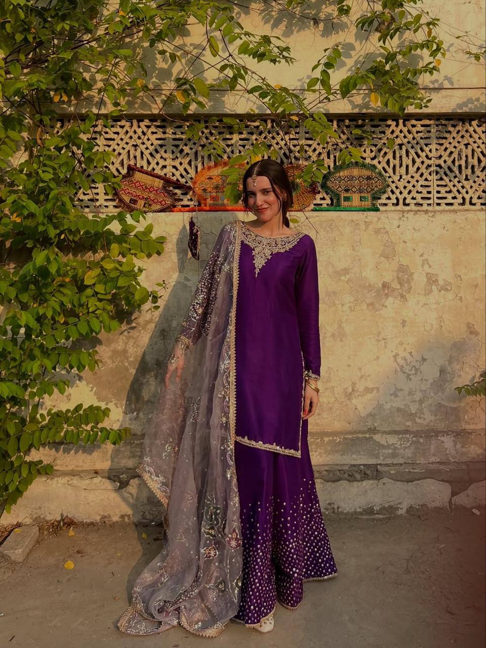 Exclusive 3-Piece Plazzo Set with Dupatta – Chinon Fabric with Sequence Embroidery
