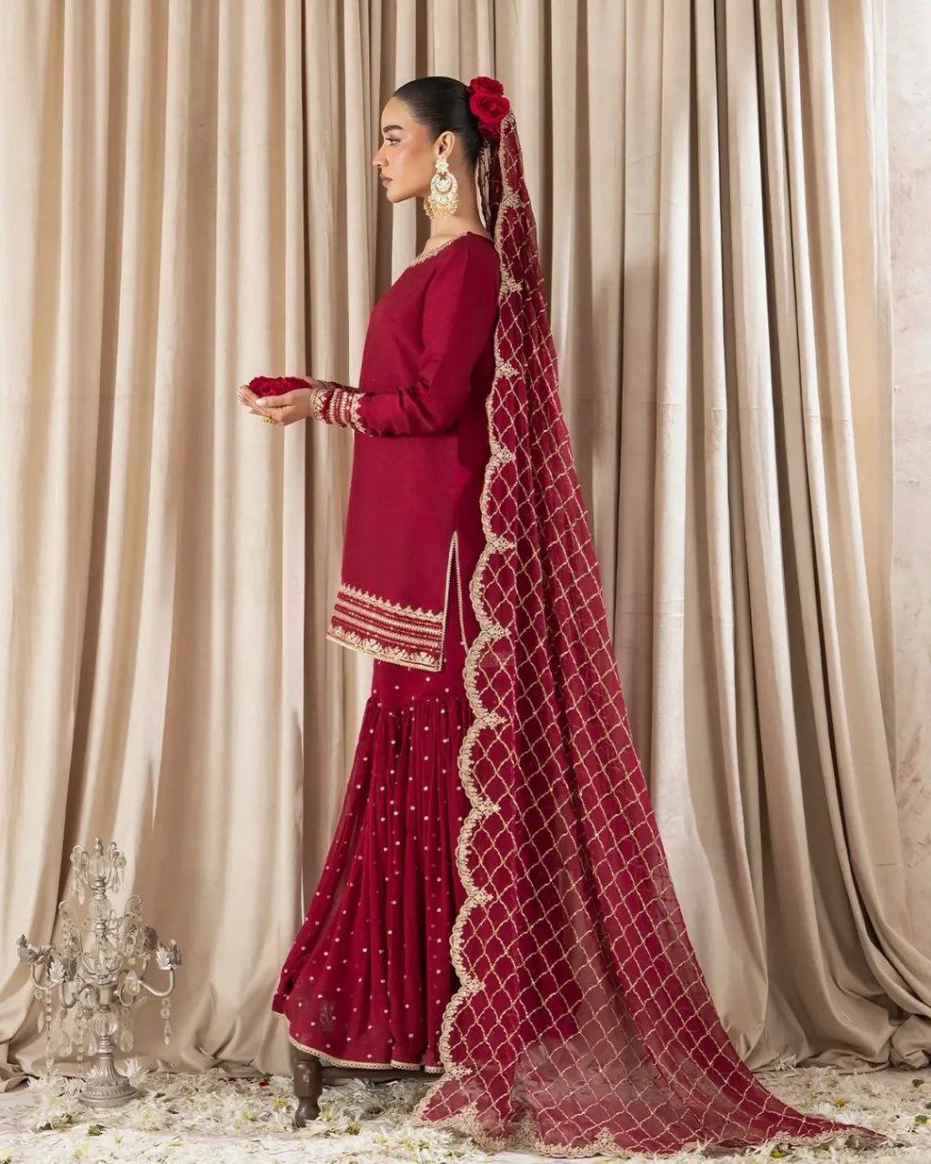 Party Wear Look Top-Plazzo and Dupatta With Heavy Embroidery Work