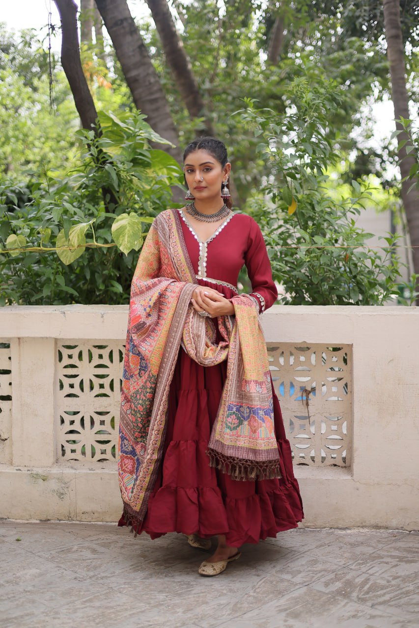 Designer Gown with Dupatta – Party & Wedding Collection