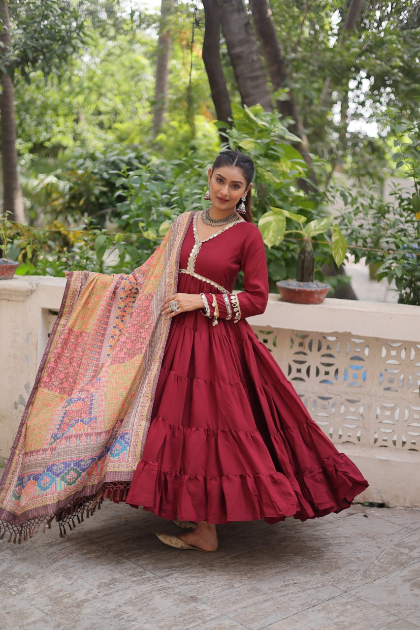 Designer Gown with Dupatta – Party & Wedding Collection