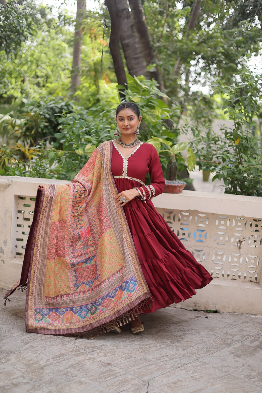 Designer Gown with Dupatta – Party & Wedding Collection