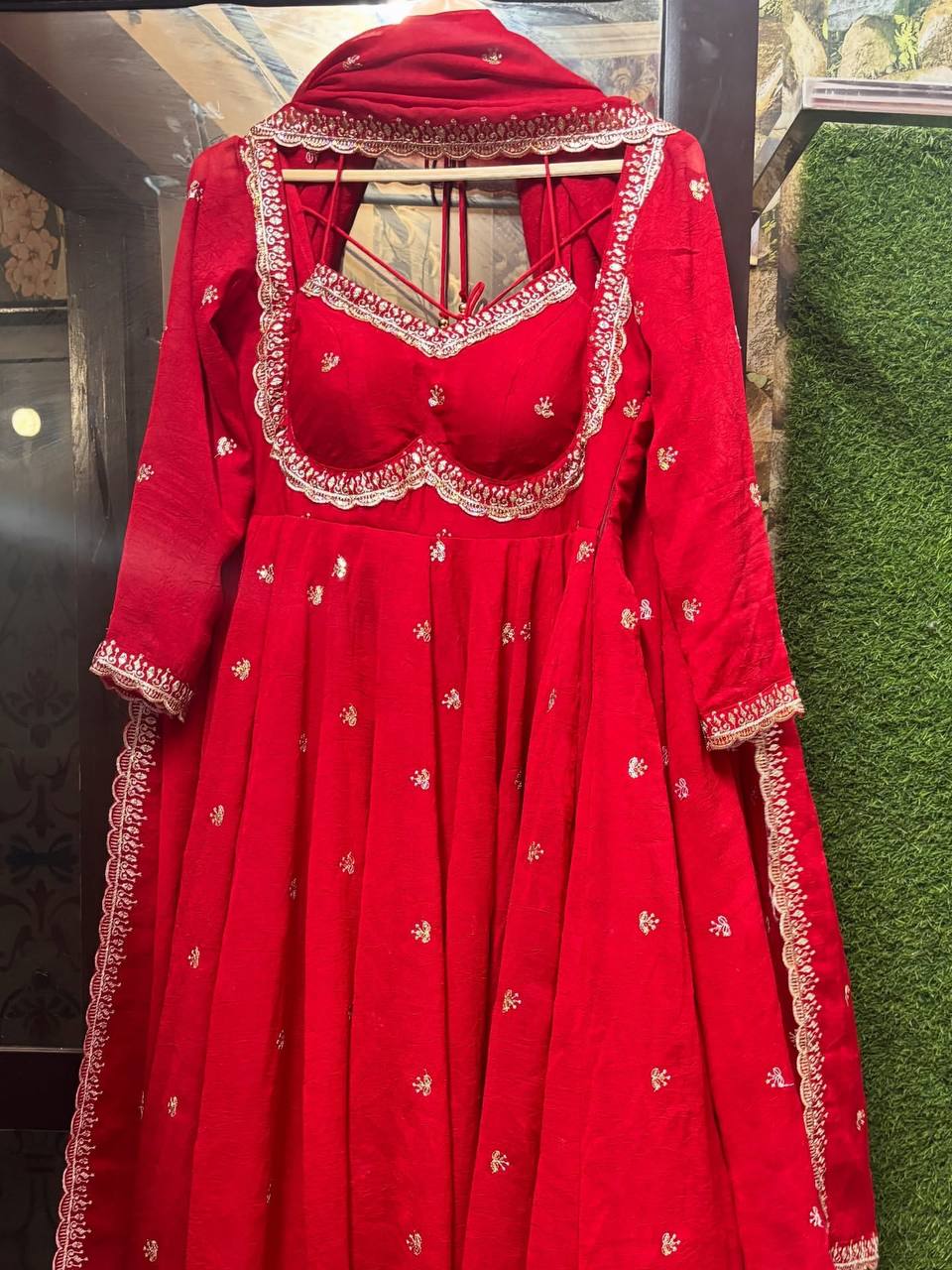 Designer Faux Georgette Party Wear Set with Heavy Embroidery, Sequins & Dupatta