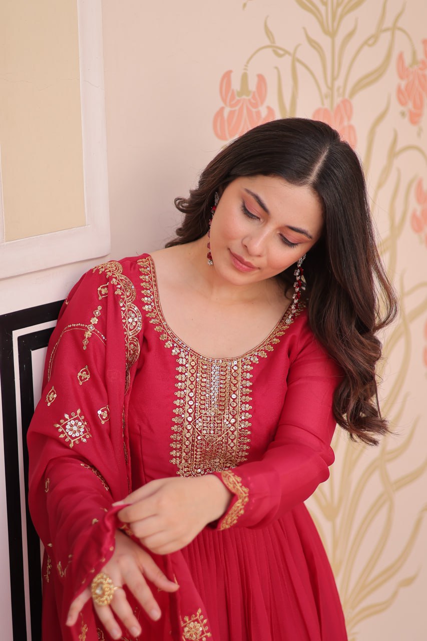 Georgette Gown Dupatta Diwali Collection