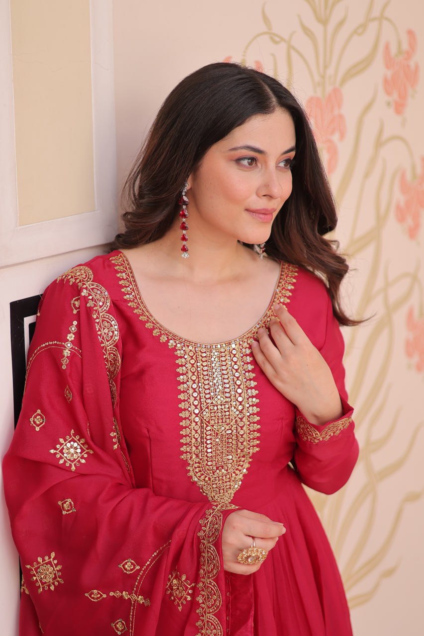 Georgette Gown Dupatta Diwali Collection