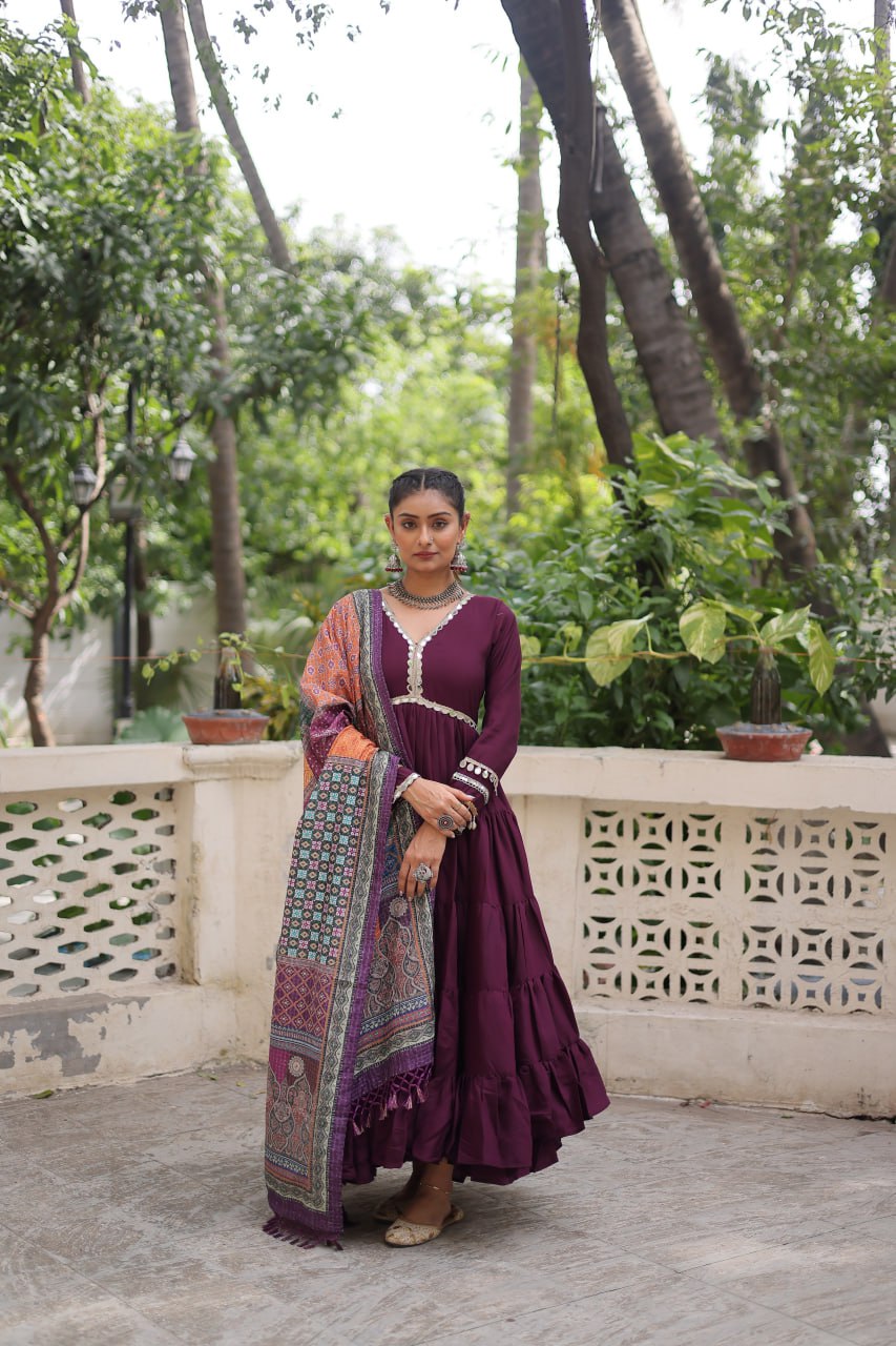 Designer Gown with Dupatta – Party & Wedding Collection