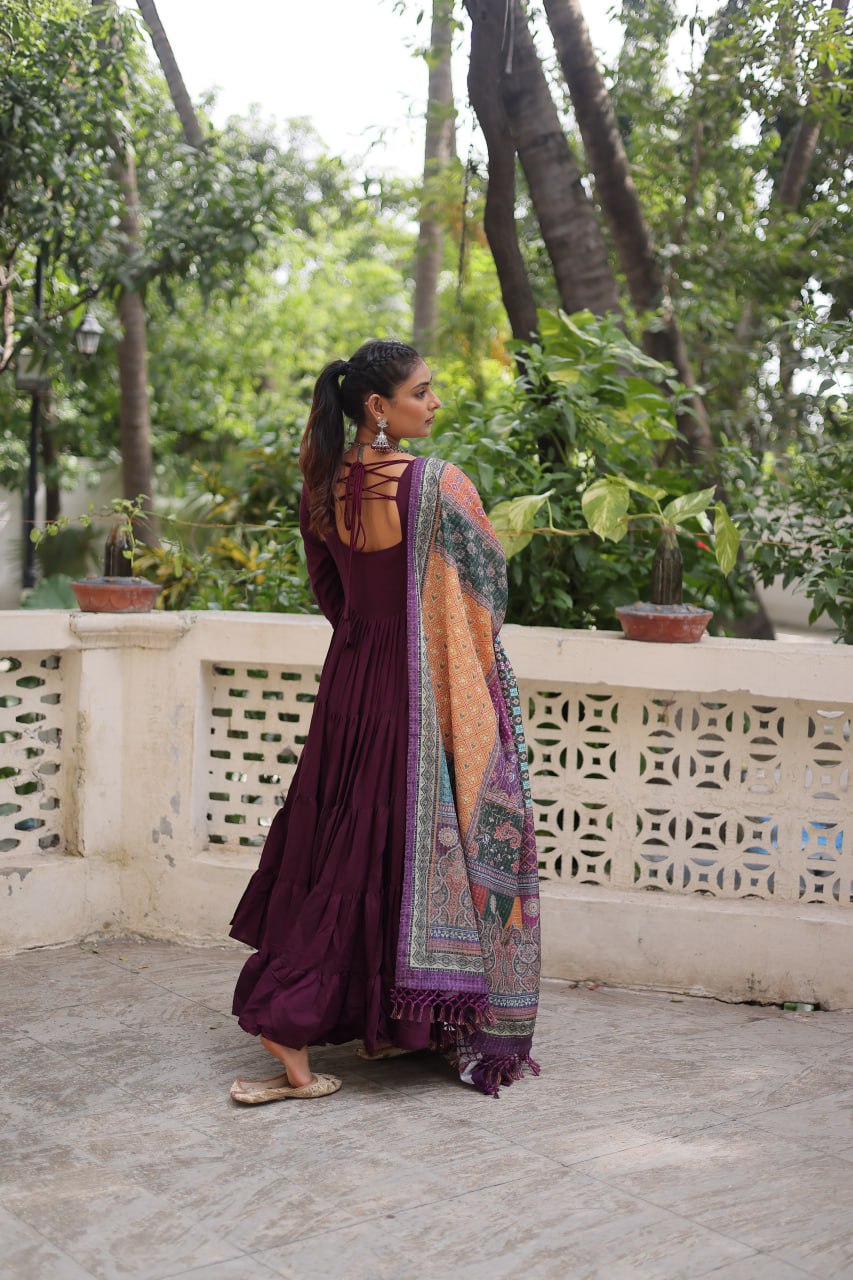 Designer Gown with Dupatta – Party & Wedding Collection
