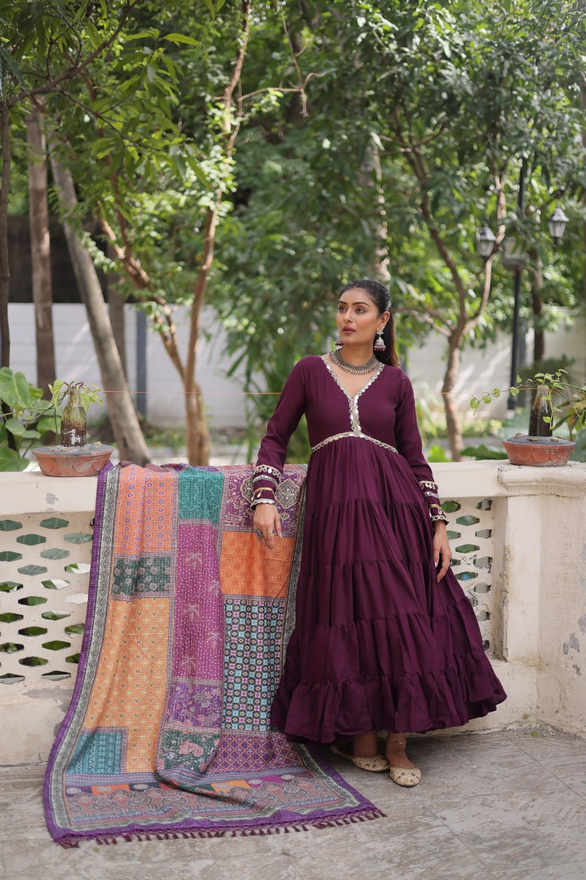Designer Gown with Dupatta – Party & Wedding Collection