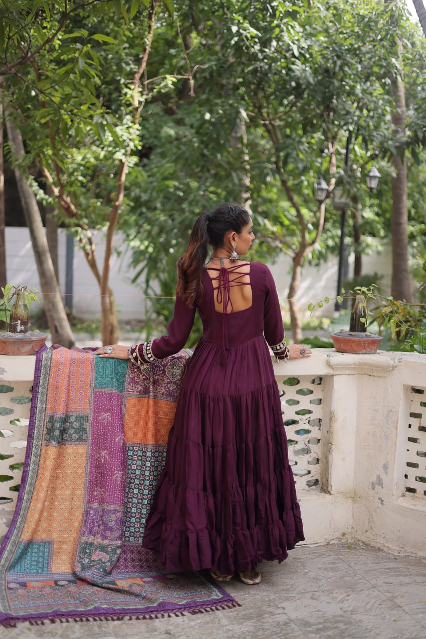 Designer Gown with Dupatta – Party & Wedding Collection