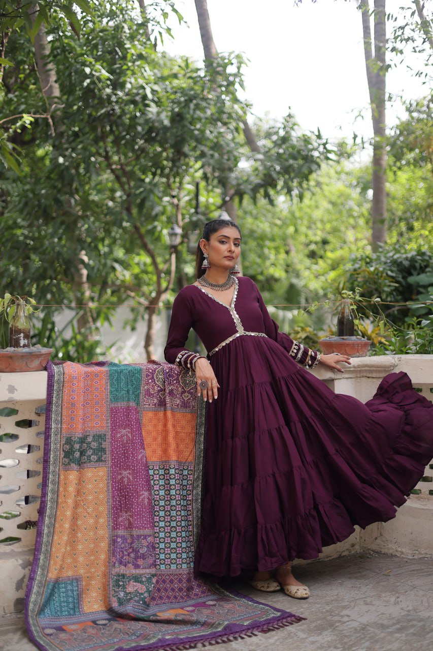 Designer Gown with Dupatta – Party & Wedding Collection