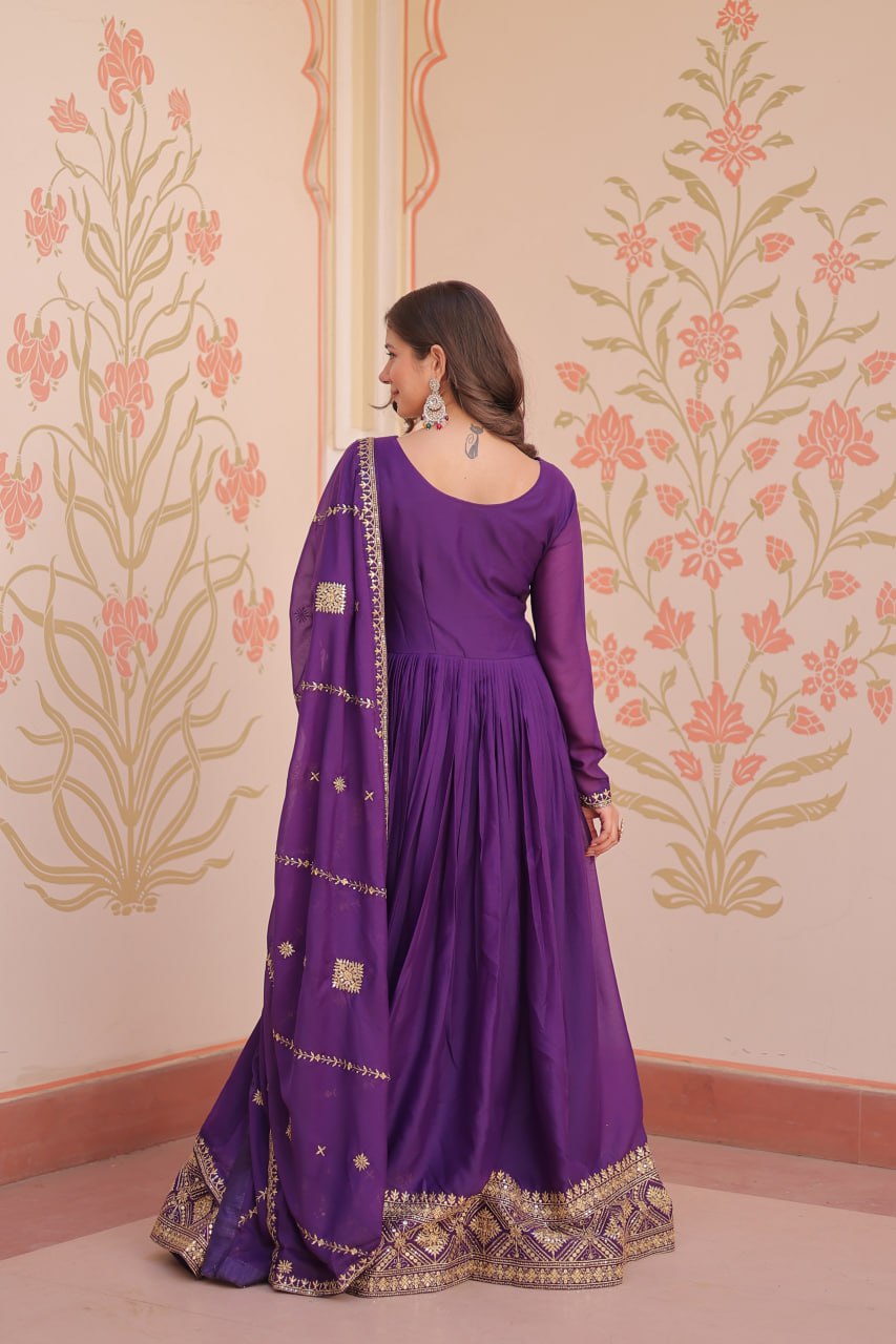 Georgette Gown Dupatta Diwali Collection