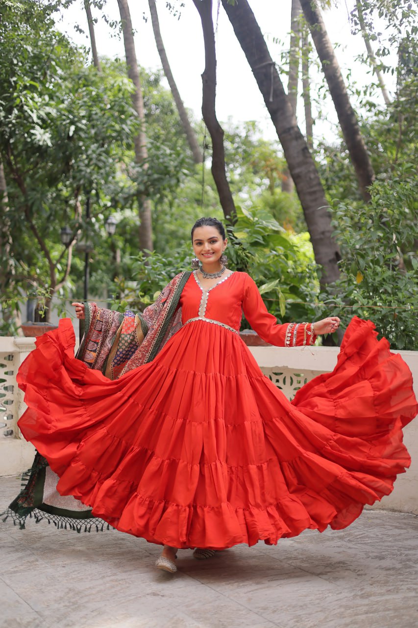 Designer Gown with Dupatta – Party & Wedding Collection