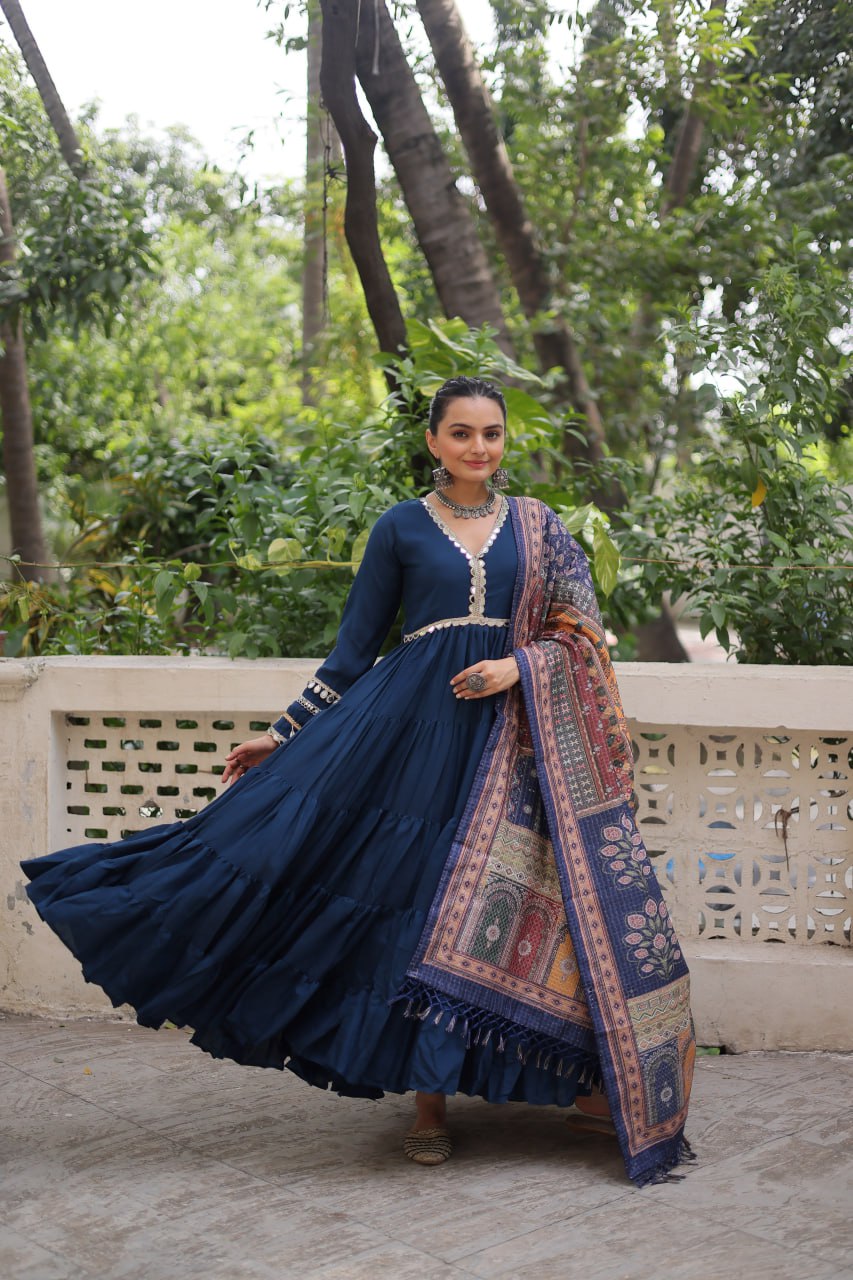 Designer Gown with Dupatta – Party & Wedding Collection