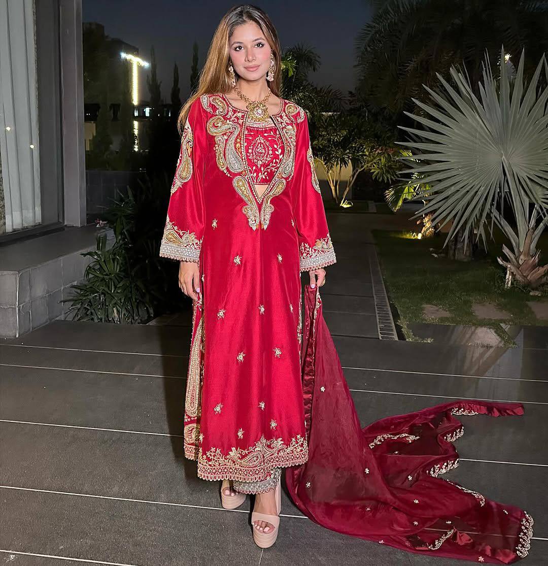 Premium Chinon Kurti, Blouse, Pant & Dupatta Set with Embroidery and Sequin Work