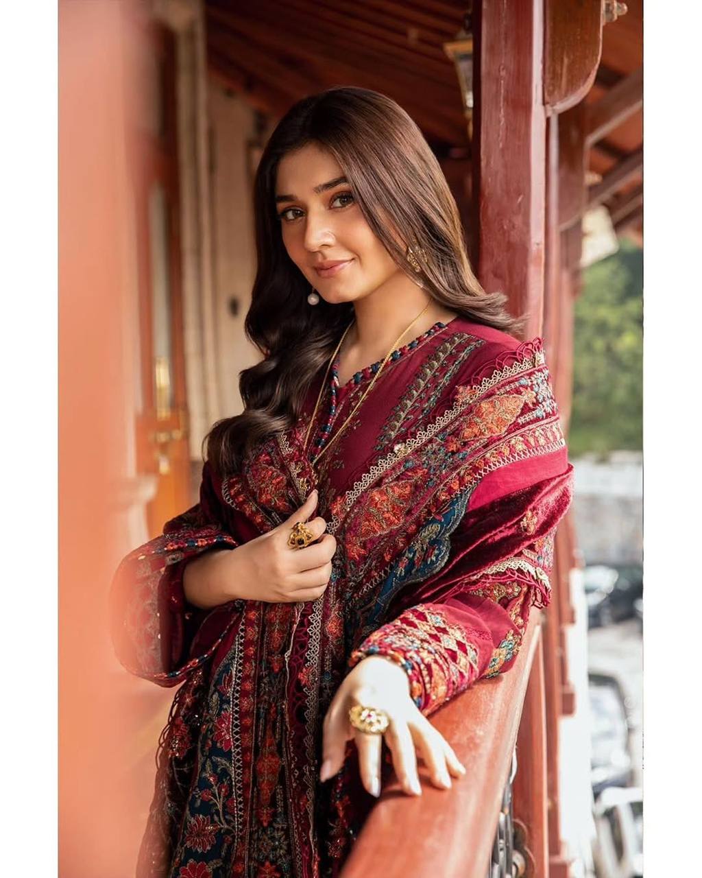 Designer Roman Silk Top with Pant & Dupatta – Embroidery & Sequence Work