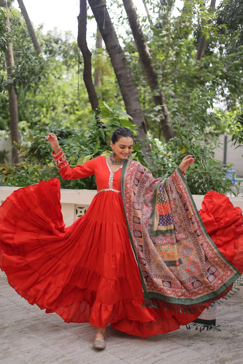 Designer Gown with Dupatta – Party & Wedding Collection