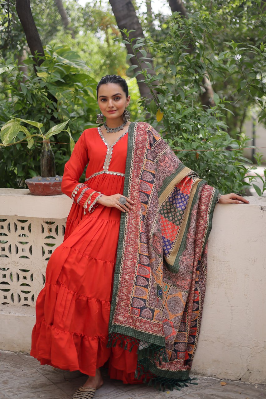 Designer Gown with Dupatta – Party & Wedding Collection