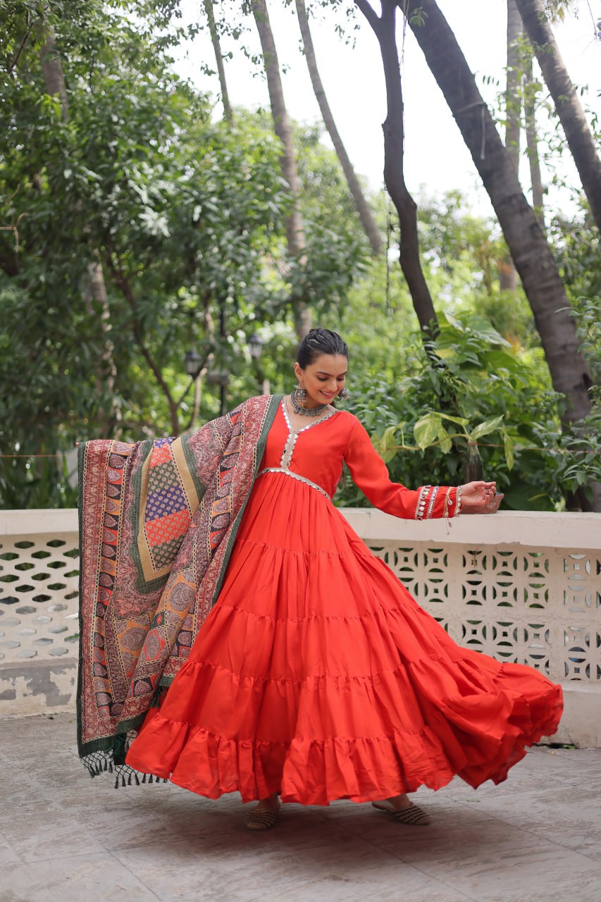 Designer Gown with Dupatta – Party & Wedding Collection