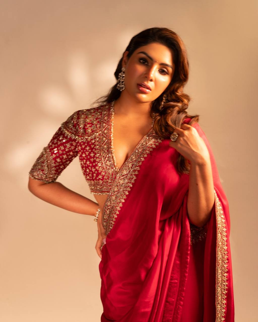 Soft Rangoli Silk Saree with Sequence Embroidery & Lace Border