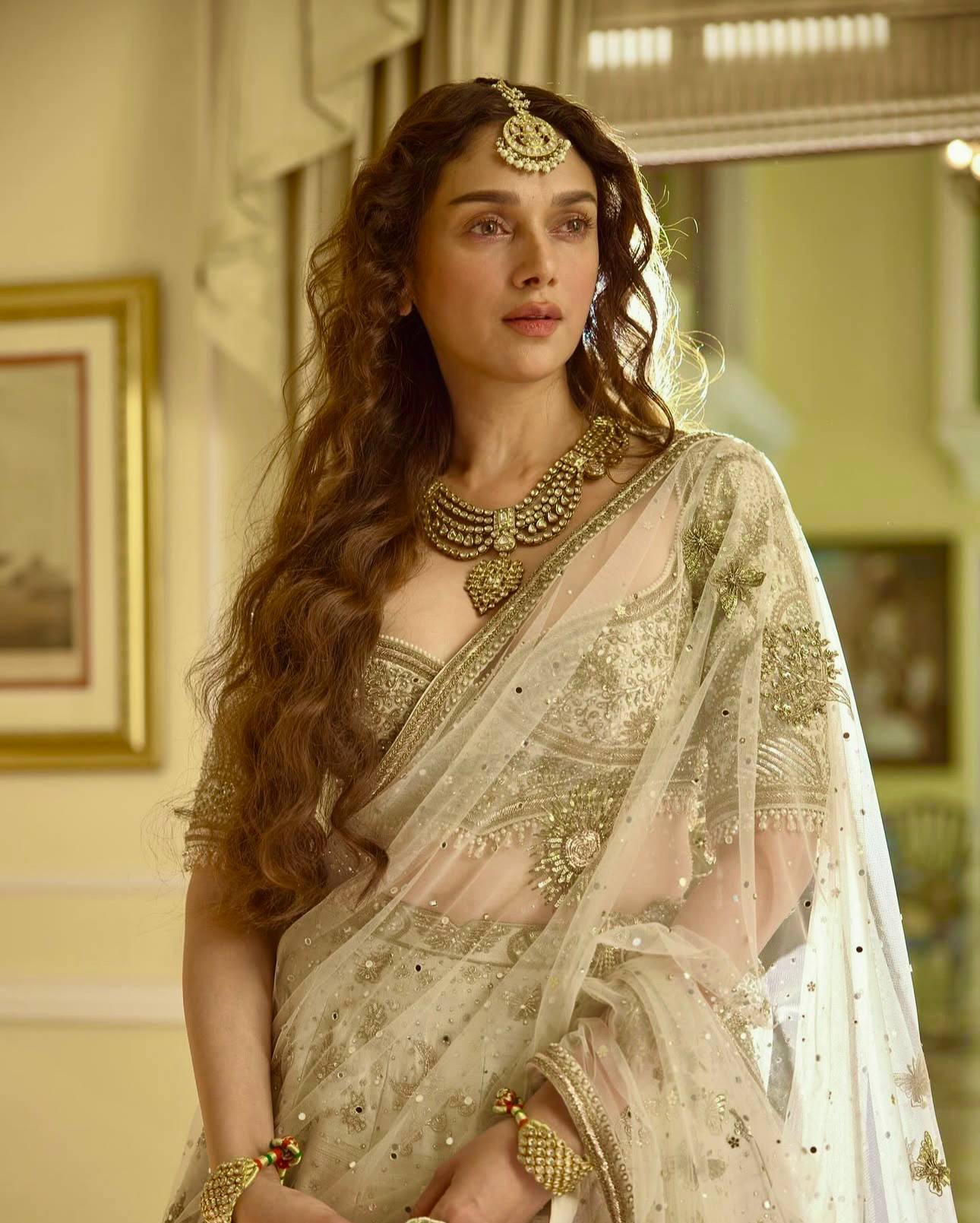 Heavy slub silk lehenga with sequins  dori & zari work