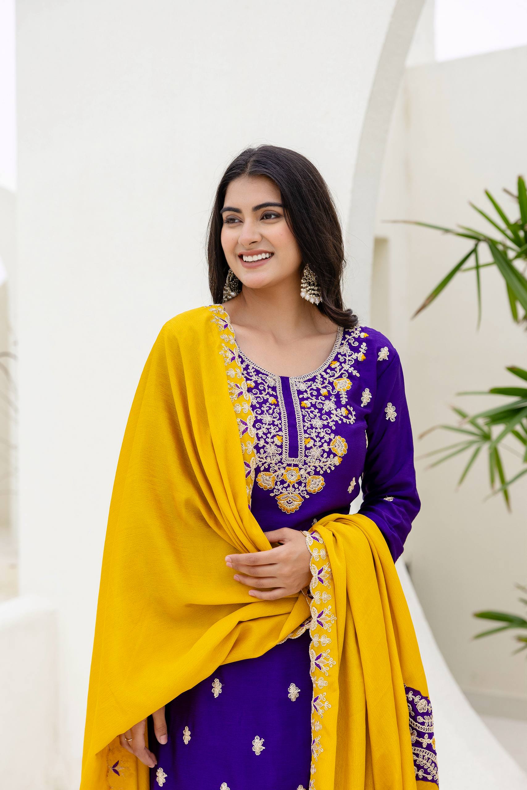 Women Ethnic Motifs Embroidered Kurta with Sharara & Dupatta