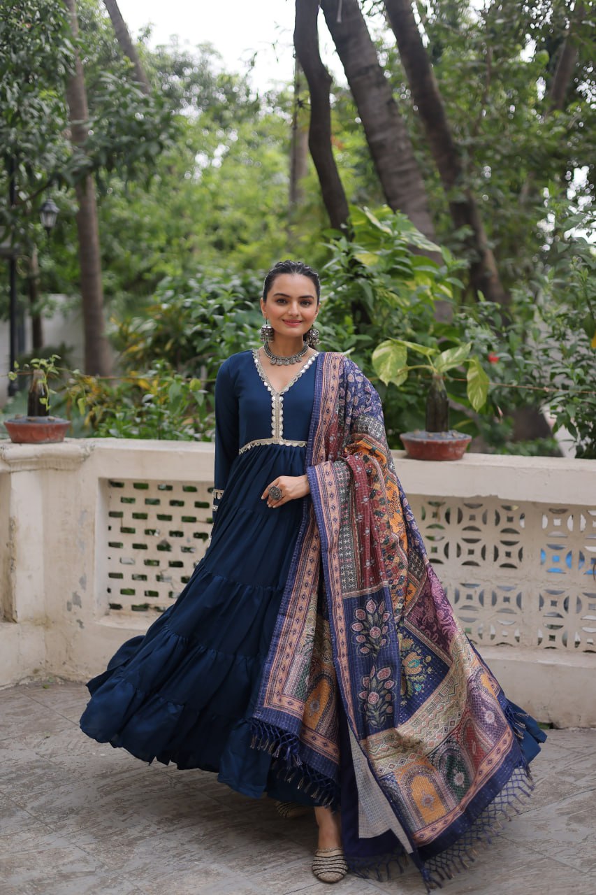 Designer Gown with Dupatta – Party & Wedding Collection