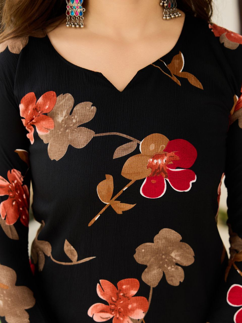 Women Silk Blend Embroidered Kurta with Trousers & With Dupatta Set