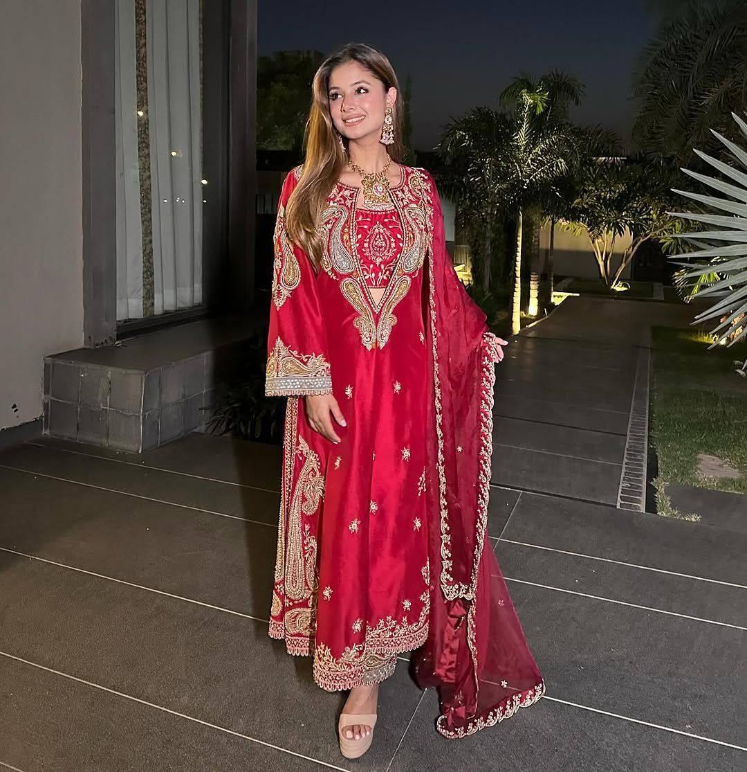 Premium Chinon Kurti, Blouse, Pant & Dupatta Set with Embroidery and Sequin Work