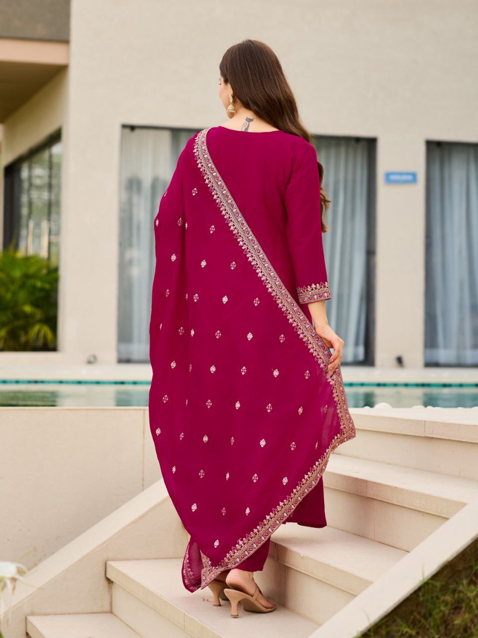 Women Ethnic Motifs Printed Anarkali Kurta with Trouser & Dupatta