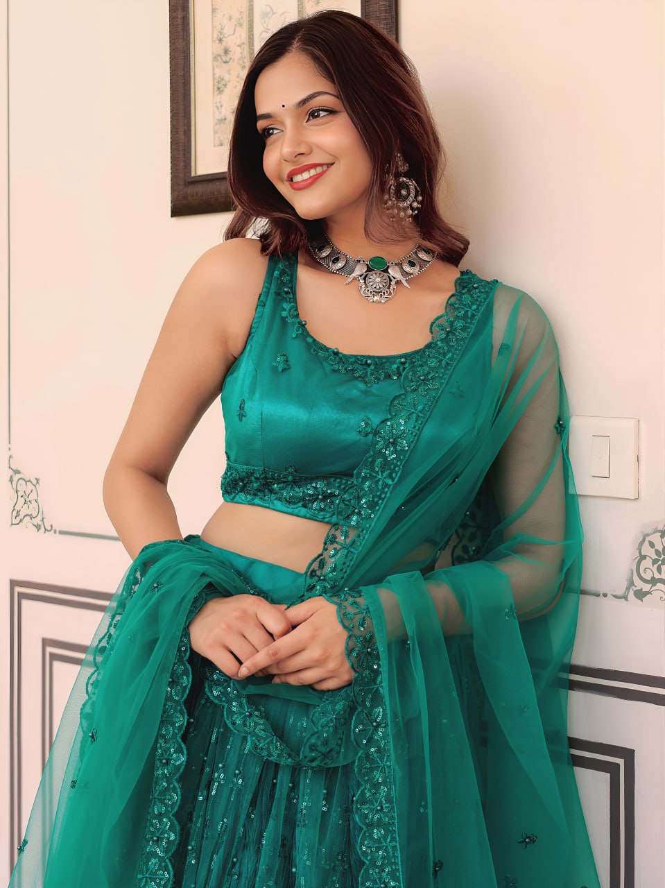 Teal Green Elegance Lehenga Set