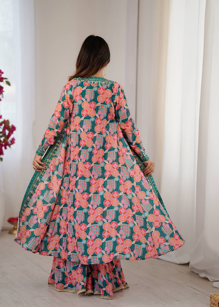 Heavy Muslin Sharara Salwar Suits Indo Western Dresses