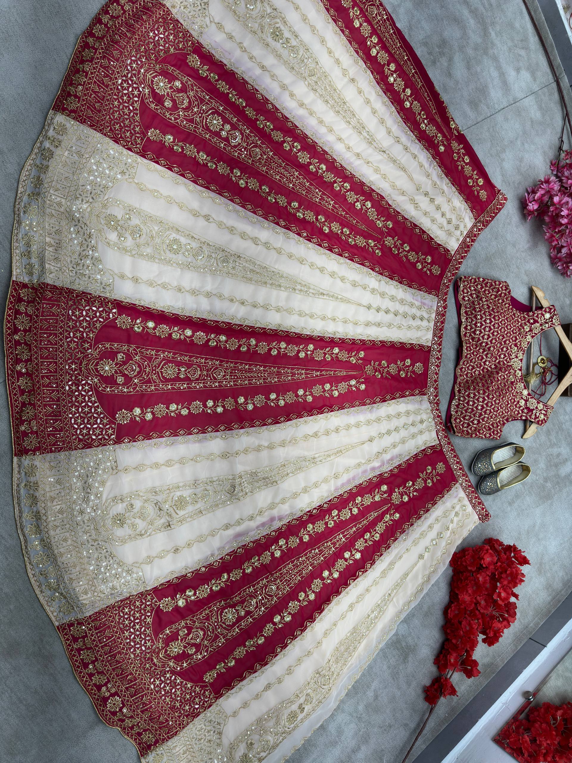 Beautiful Charming Georgette Sequence & Embroidery Work Lehenga Choli