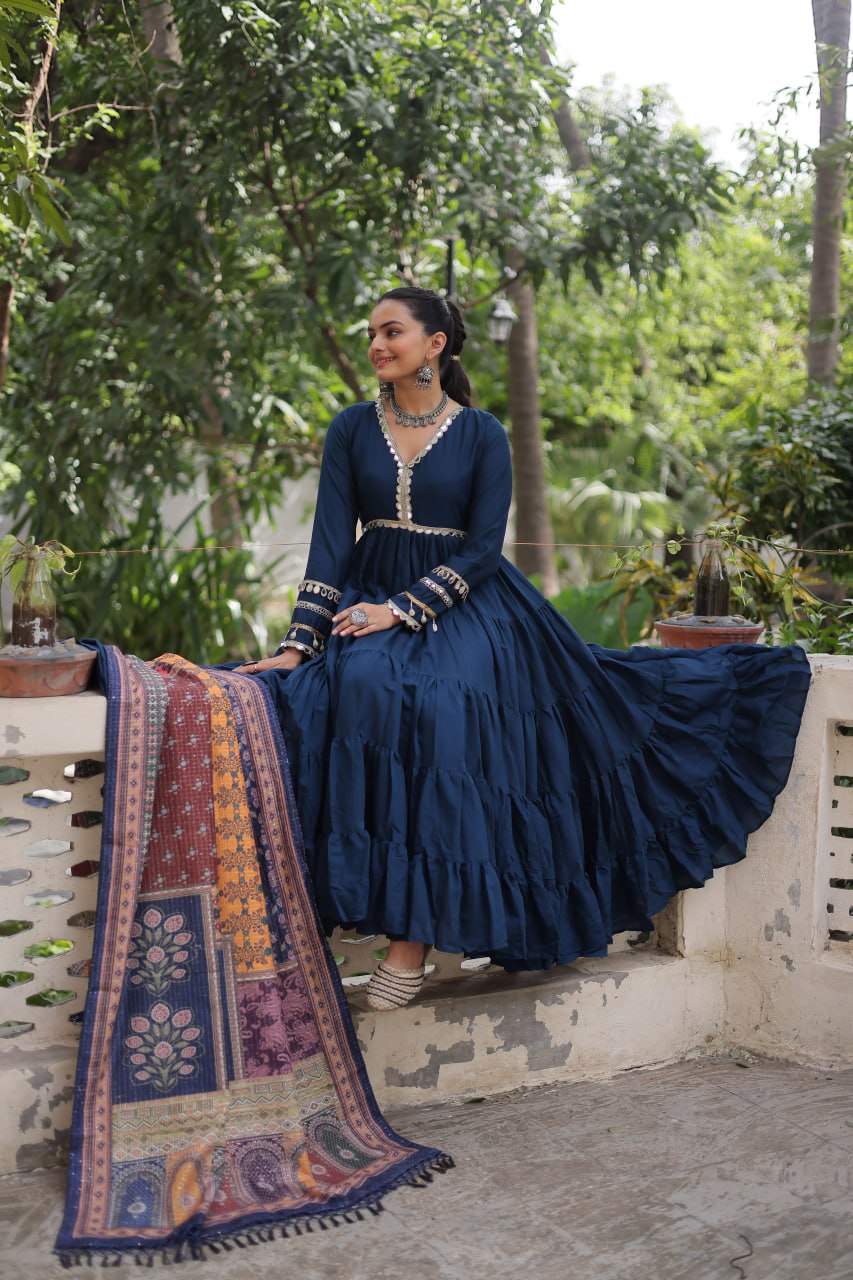 Designer Gown with Dupatta – Party & Wedding Collection