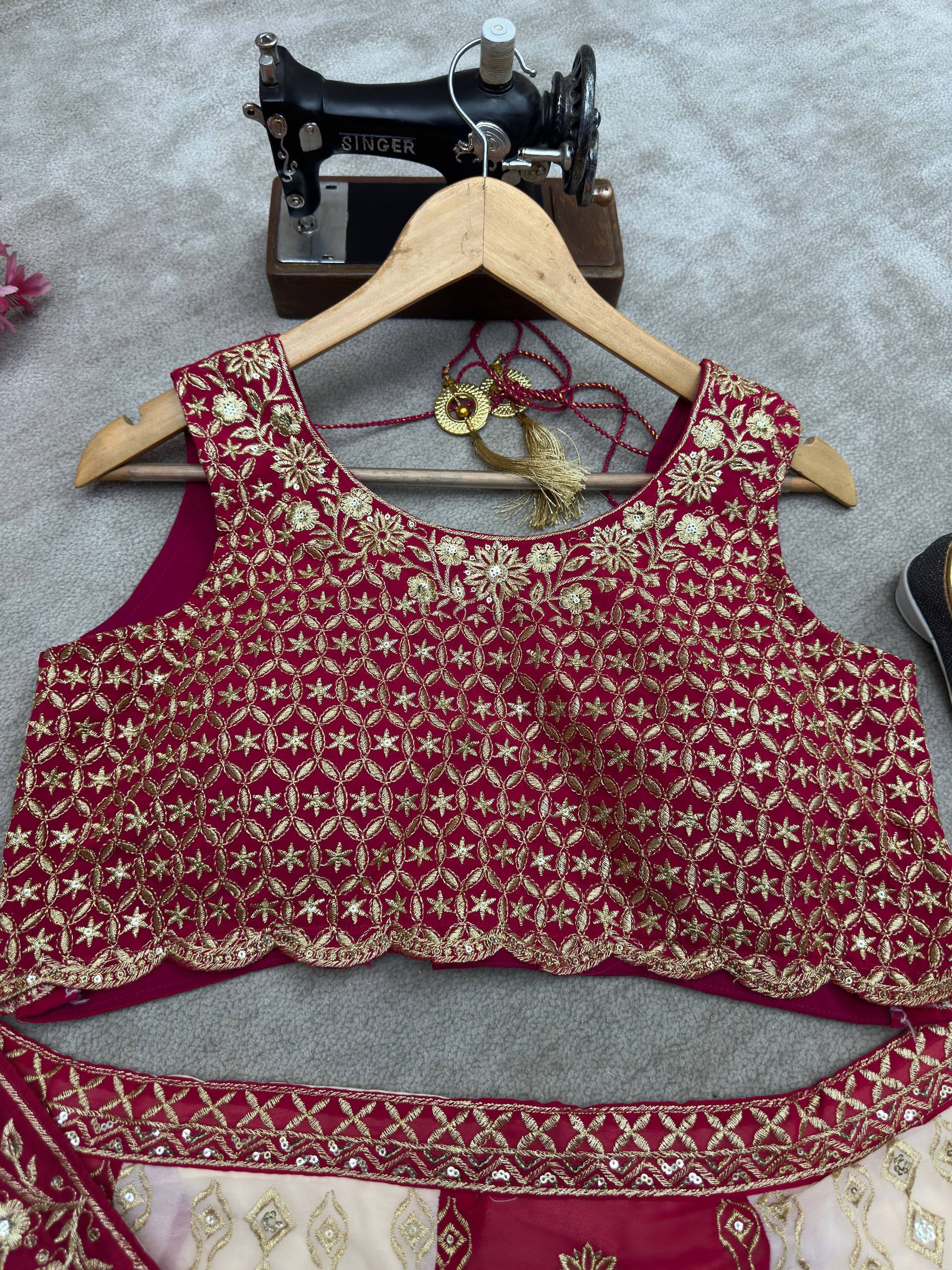 Beautiful Charming Georgette Sequence & Embroidery Work Lehenga Choli