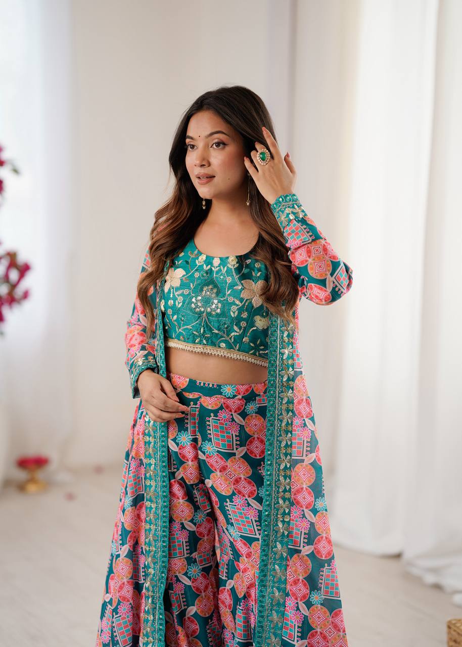 Heavy Muslin Sharara Salwar Suits Indo Western Dresses