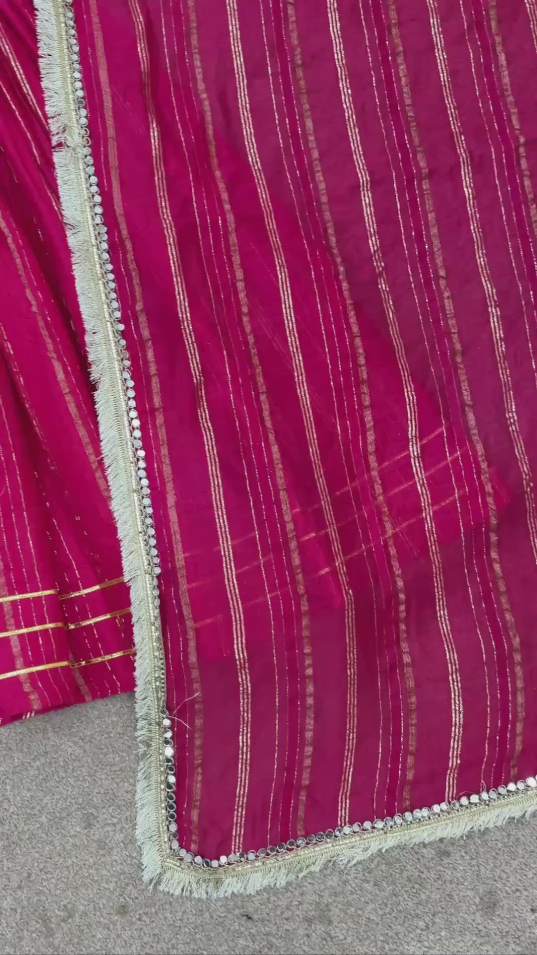 Designer Mal Chanderi Top with Sharara Plazzo & Dupatta – Mirror Work & Hand Embroidery